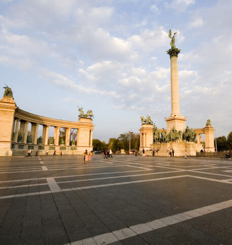 Beautiful square in a city in Hungary. Homeric Tours Hungary holidays and vacations.