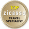 The logo of Top Zicasso travel specialist. Travel with Homeric tours.