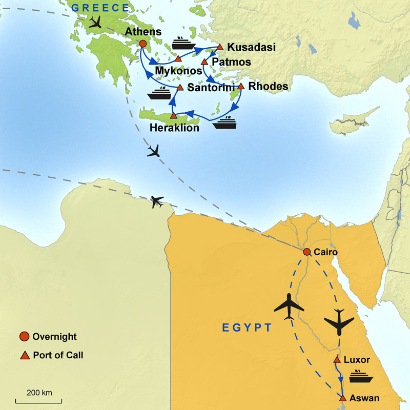 travel from italy to egypt