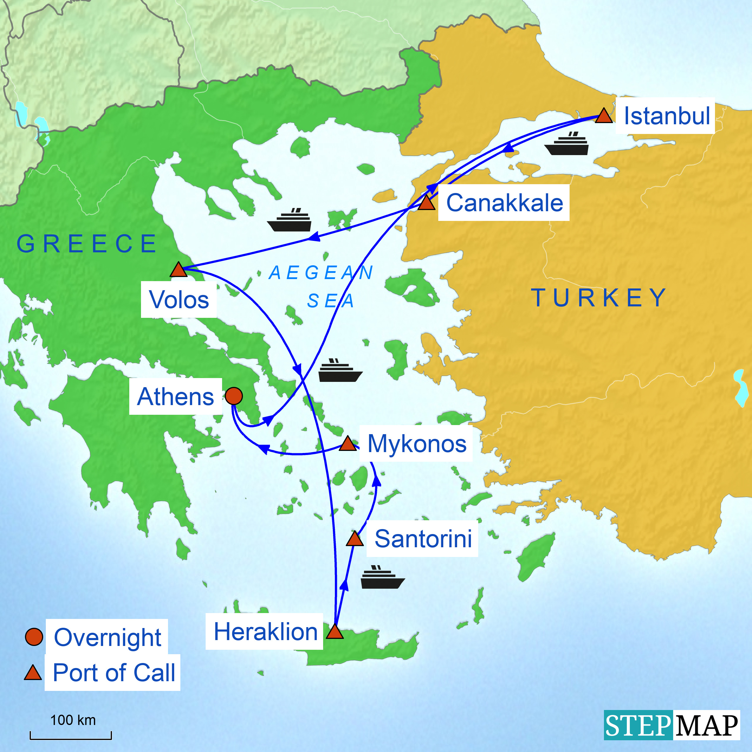 StepMap Map Aegean Adventure 